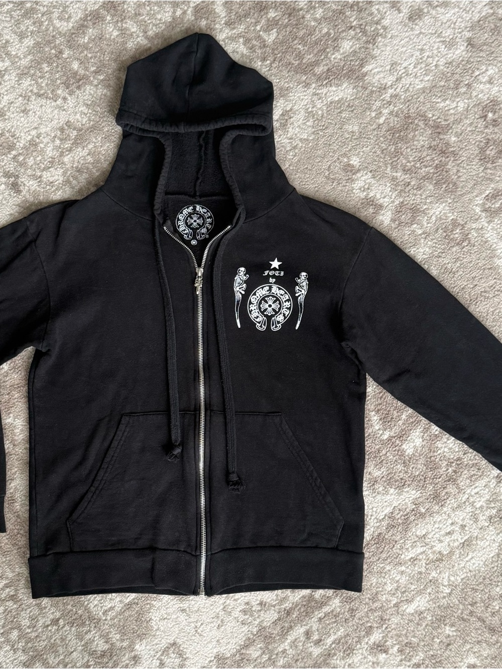 Chrome Hearts FOTI Zip Hoodie Black Medium Sterling Silver Dagger Joe Foti Skull